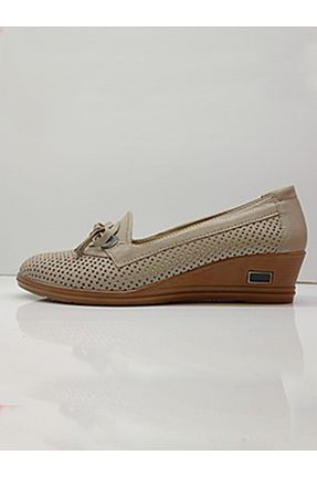 کفش کژوال بژ زنانه چرم خالص BALSOYLAR - کد 377108965