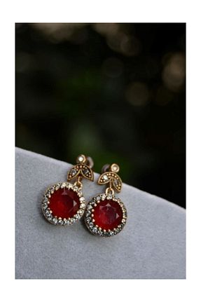 گوشواره جواهر قرمز زیرکن Stoneage - کد 31901054