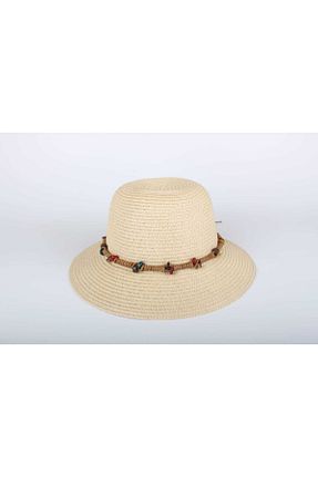 کلاه بژ زنانه حصیر SİYASA - کد 42209847
