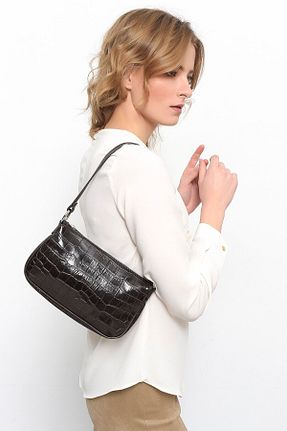 کیف دوشی قهوه ای زنانه چرم مصنوعی Bagzone - کد 34405776
