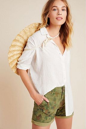 شلوارک و برمودا سبز زنانه رگولار Anthropologie - کد 42559881