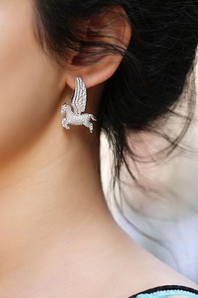 گوشواره نقره بژ زنانه 925 عیار MorMajor Silver - کد 30923009