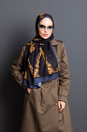 شال آبی زنانه پلی استر 19V69 ITALIA - کد 57613617