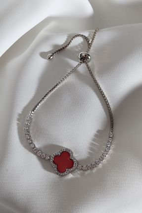 دستبند جواهر قرمز زنانه زیرکن Süspüs Accessories - کد 389100965