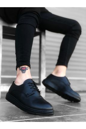 کفش کژوال مشکی مردانه چرم مصنوعی پاشنه کوتاه ( 4 - 1 cm ) کد 389118059