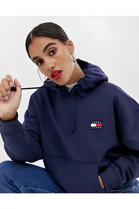 سوئیشرت سرمه ای زنانه نقش دار / کار شده Tommy Hilfiger - کد 389860561