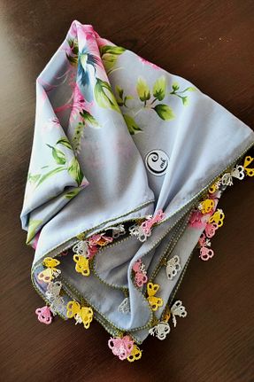 روسری طوسی 100 x 100 DETAY SEDYE ÖRTÜLERİ - کد 392742453