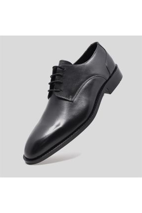 کفش کلاسیک مشکی مردانه چرم طبیعی پاشنه کوتاه ( 4 - 1 cm ) کد 389433116