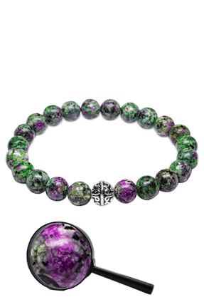 دستبند جواهر سبز زنانه سنگ طبیعی کد 306888368