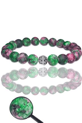 دستبند جواهر سبز زنانه سنگی کد 376882318
