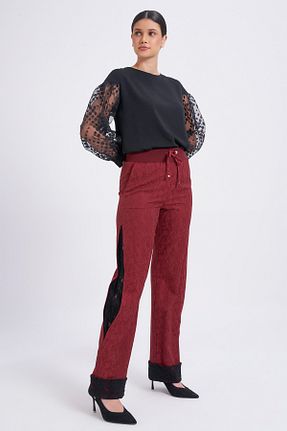 شلوار زرشکی زنانه مخلوط ویسکون Balizza - کد 389395377