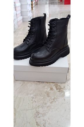 بوت مشکی زنانه پارچه نساجی پاشنه ضخیم پاشنه کوتاه ( 4 - 1 cm ) کد 398965246