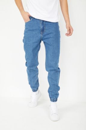 شلوار جین آبی مردانه فاق بلند جین ساده کد 153227236