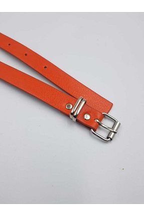 کمربند نارنجی زنانه چرم مصنوعی kemercimFashion - کد 409618846