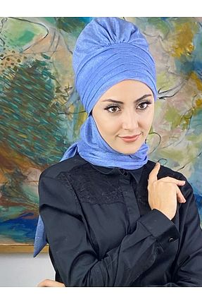 روسری آبی شیفون BUTİKAMBAR - کد 398132127