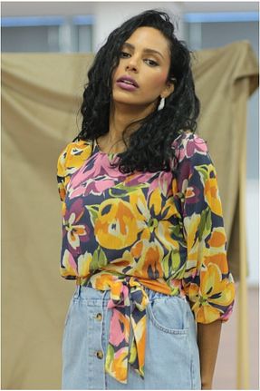 بلوز رنگی زنانه گلدار prima donna - کد 401829565