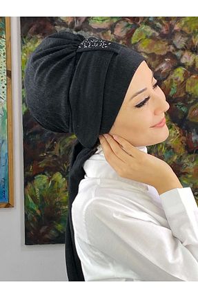 روسری مشکی ساده BUTİKAMBAR - کد 409550786