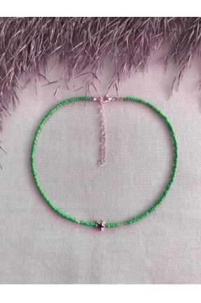 گردنبند جواهر سبز زنانه سنگی کد 409618763
