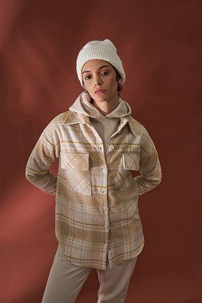 پیراهن بژ زنانه رگولار ebu prive - کد 409671833