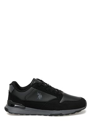 کفش اسنیکر مشکی مردانه چرم اصل U.S. Polo Assn. - کد 406452131