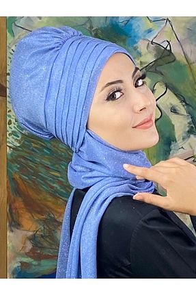 روسری آبی شیفون BUTİKAMBAR - کد 398132127
