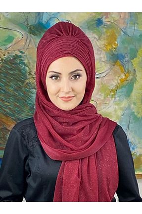 روسری زرشکی شیفون BUTİKAMBAR - کد 398361100