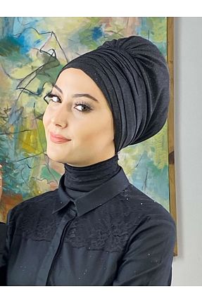 روسری مشکی شیفون BUTİKAMBAR - کد 398361795