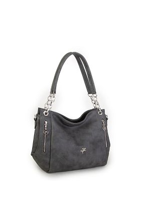 کیف دوشی طوسی زنانه چرم مصنوعی Nas Bag - کد 401543490