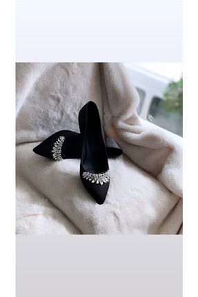 کفش مجلسی مشکی زنانه پاشنه نازک İLADİESHOES - کد 409590894