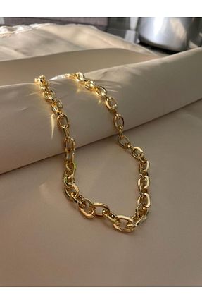 گردنبند استیل ( فولاد ) طلائی زنانه tue jewellery - کد 381861102
