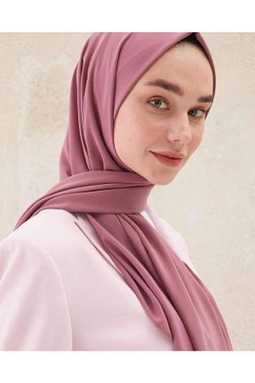 روسری صورتی کرپ ساتن ابریشم LEAUDER WOMEN - کد 410842500