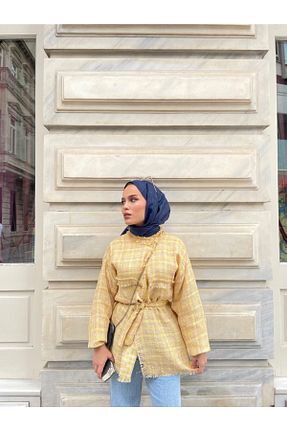 کت حجاب زرد تنگ Sazze Design - کد 410973064