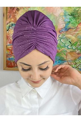 روسری بنفش ساده BUTİKAMBAR - کد 411258517