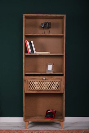 قفسه کتاب قهوه ای 179 سانتی متر MBK AHŞAP - کد 303022305