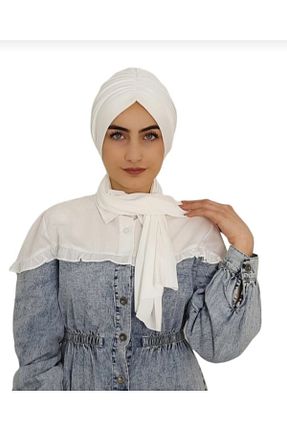 شال سفید زنانه پنبه ای Ayselcehobi - کد 411040156
