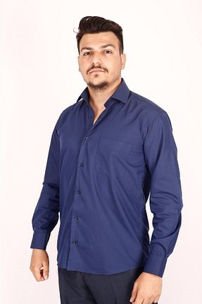 پیراهن سرمه ای مردانه رگولار FATELLA - کد 411747257