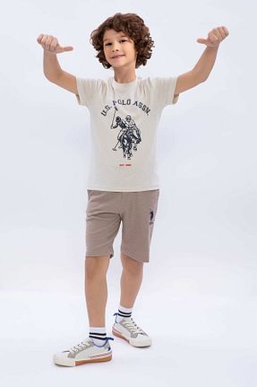 ست بالاتنه و پائین تنه بژ بچه گانه بافت U.S. Polo Assn. - کد 410679563