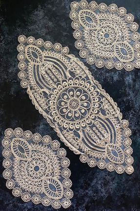 رومیزی قهوه ای پلی استر Çt Çeyizci Tekstil - کد 410774261