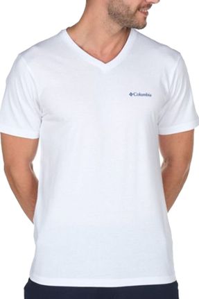 تی شرت سفید مردانه یقه هفت کد 410901273