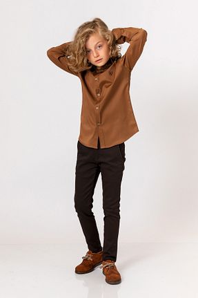 شلوار قهوه ای بچه گانه پنبه ای incity - کد 410833665