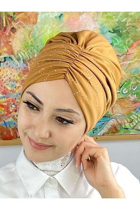 روسری قهوه ای ساده BUTİKAMBAR - کد 411258298