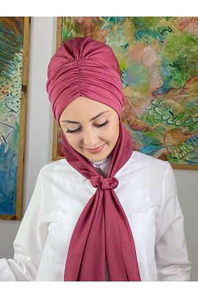 روسری صورتی ساده BUTİKAMBAR - کد 411265700