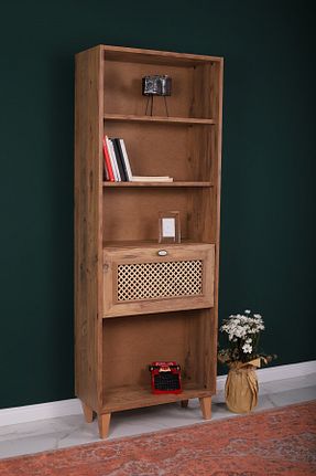 قفسه کتاب قهوه ای 179 سانتی متر MBK AHŞAP - کد 303022305