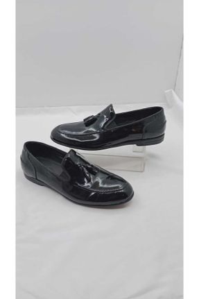 کفش کلاسیک مشکی مردانه چرم طبیعی پاشنه کوتاه ( 4 - 1 cm ) پاشنه ساده کد 416100258