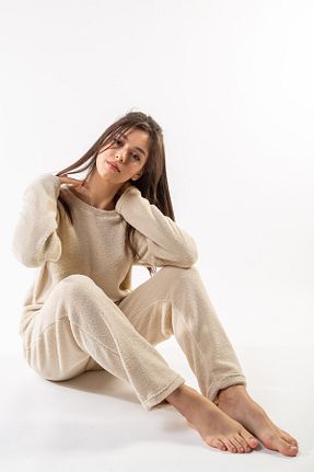 ست گرمکن بژ زنانه پنبه پلی استر Minteks - کد 77871644