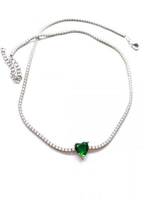 گردنبند نقره سبز زنانه 925 عیار Bysevisilver - کد 78771593