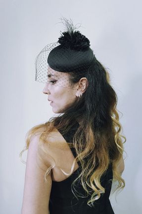 کلاه مشکی زنانه پنبه ای vivienmillineryhats - کد 238589157