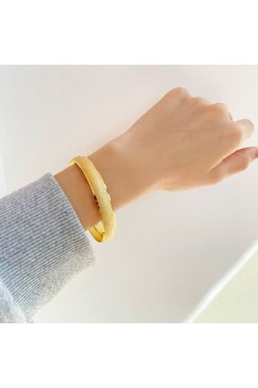 دستبند استیل طلائی زنانه روکش طلا کد 260705666