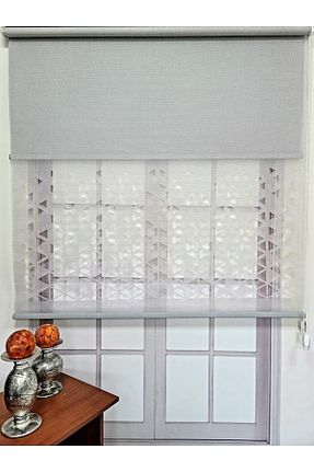 پرده کشوئی طوسی کلاسیک Stor BBB - کد 411883871