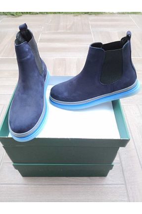 بوت / نیم بوت سرمه ای مردانه چرم خالص BOUIS - کد 410403382